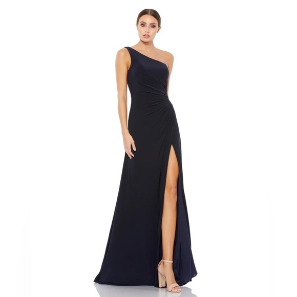 Mac Duggal 26163 NWT ONE SHOULDER RUCHED JERSEY EVENING GOWN - Picture 1 of 6